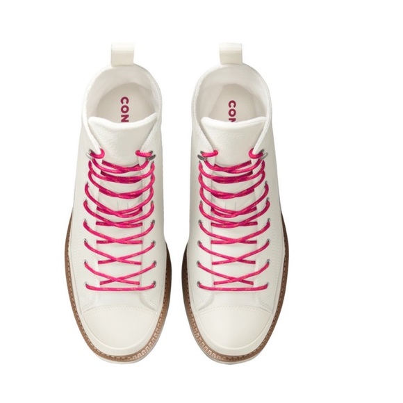 Converse Chuck Taylor Egret Ivory Leather Crafted Boot Women’s Size 9.5 - Picture 7 of 16